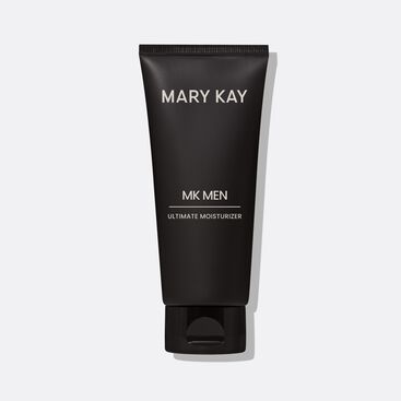 IMAGE NEEDS GREY BACKGROUND: Bottle of MKMen Ultimate Moisturizer standing on its cap against a plain background